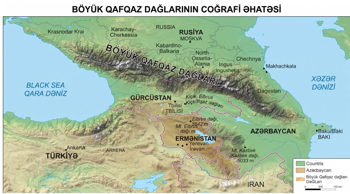 Qafqaz Dağları Haradadır?